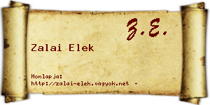 Zalai Elek névjegykártya
